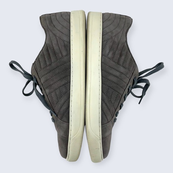 Aetrex Gray Quilted Suede Lace Up White Sole Arch Support Orthopedic Sneaker 7.5 - Picture 6 of 8